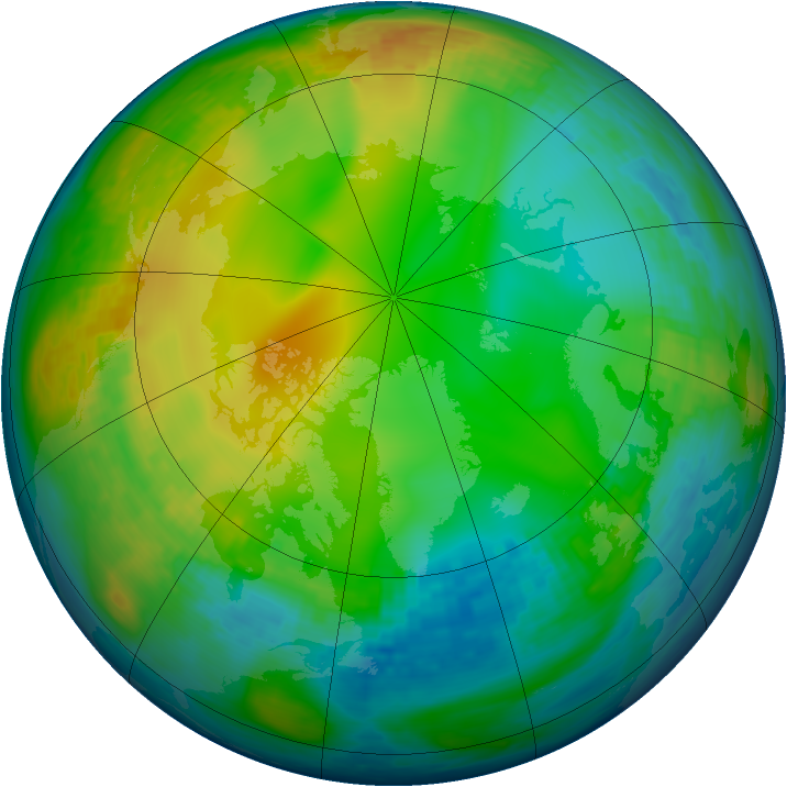 Arctic ozone map for 13 December 1993